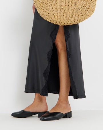 Lisa Low Block Heel Mules - Wide Fit (E)