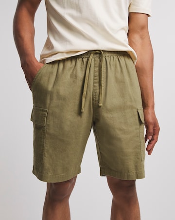 Linen Mix Elasticated Cargo Short