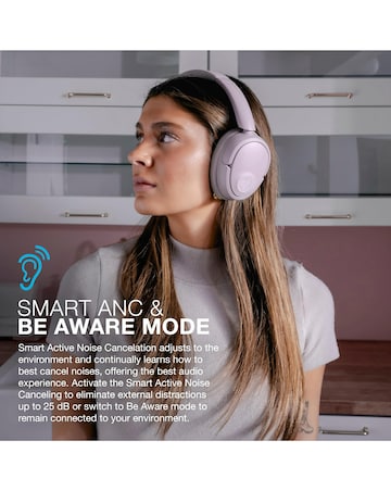 JLab JBuds Lux Active Noise Cancelling Over-Ear Headphones - Mauve