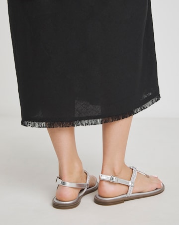 Simply Be Karma Diamante Sparkly Toe Post Sandals - Wide Fit (E)