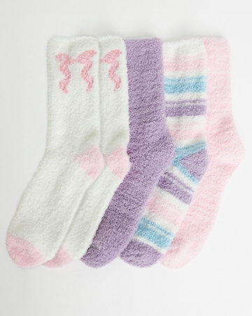Pretty Secrets (5 Pair Pack) Fluffy Socks Pastels