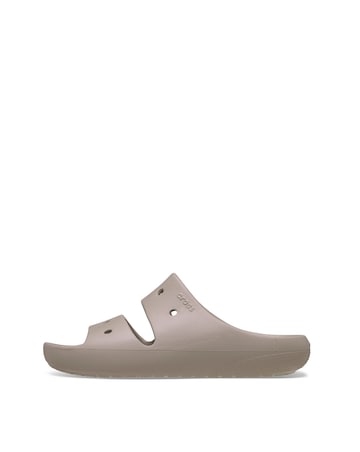 Crocs Taupe Classic Two Strap Slider Sandals- Standard Fit (D)