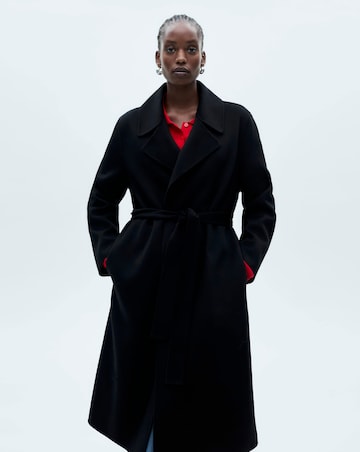 Mango Wool Coat with Tie Waist