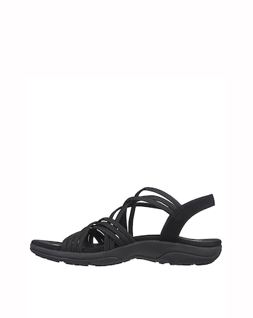 Skechers Black Reggae Slim Sunnyside Strappy Trekker Sandals -Wide Fit (E)