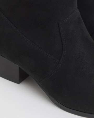 Ophelia Low Block Heel Ankle Western Boot - Wide Fit (E)