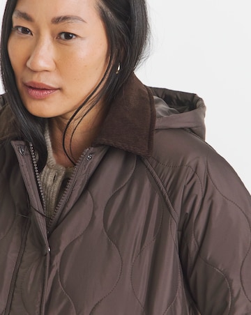 Chocolate Cord Collar Quilted Barn Coat