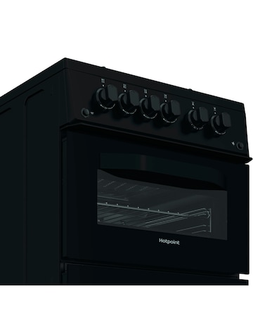 Hotpoint HTG5GCB 50cm Gas Twin Cooker - Black