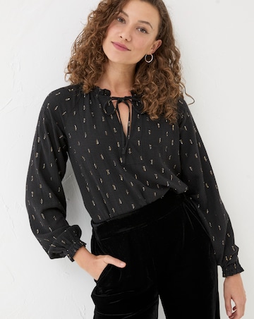 FatFace Lilli Metallic Blouse
