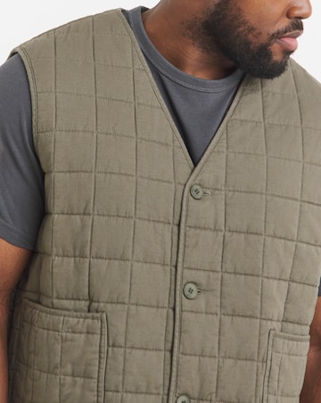 Olive Square Quilt Cotton Gilet