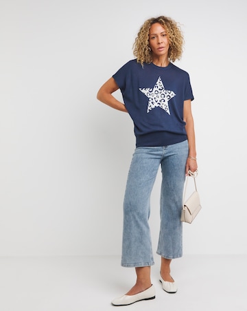 Leopard Star Short Sleeve Jumper