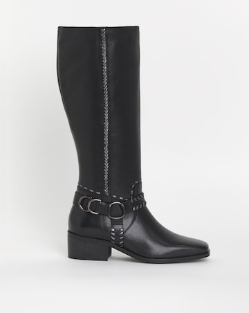 Joe Browns Knee High Leather Riding Boot E Fit Super Curvy Calf