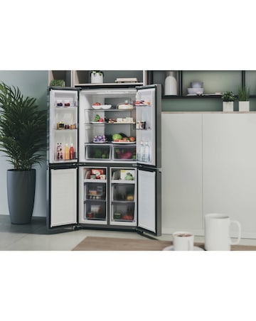 Hoover HHCR3818ENPL Non-Plumbed American Fridge Freezer Silver + Install