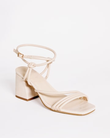 Tensey Strappy Ankle Block Heeled Sandals Ex Wide Fit