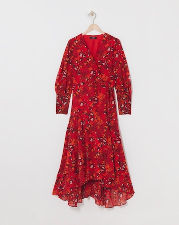 Joanna Hope Printed Wrap Midi Dress