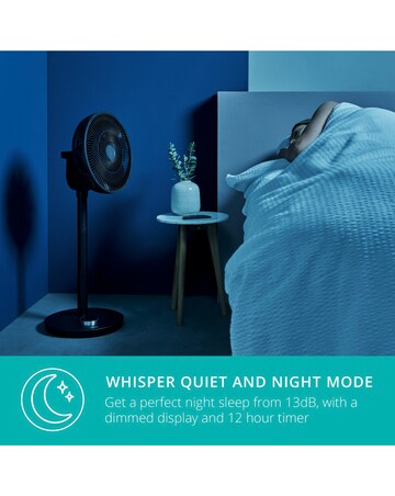 Duux Whisper Smart Matt Black Finish Portable Fan