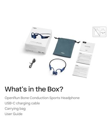 Shokz OpenRun Bone Conduction Open-Ear Headphones - Blue