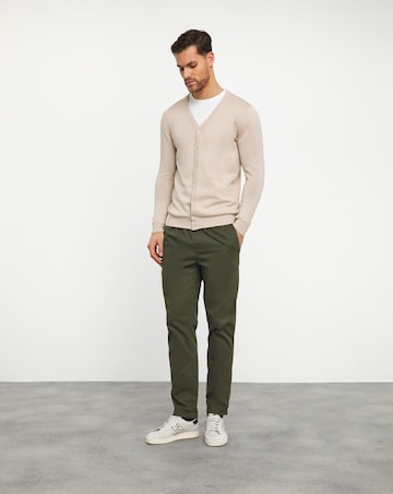 Stone Cotton Knitted Button Up Cardigan