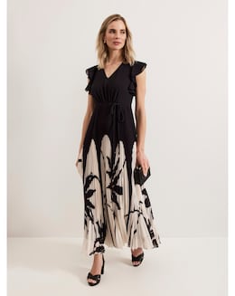 Phase Eight Uma Printed Pleat Maxi Dress