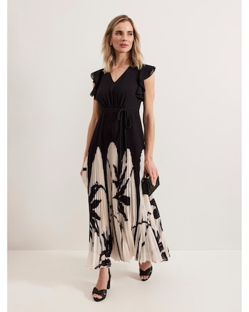 Phase Eight Uma Printed Pleat Maxi Dress