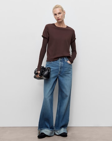 MANGO WIDE LEG TURNED HEM JEANS