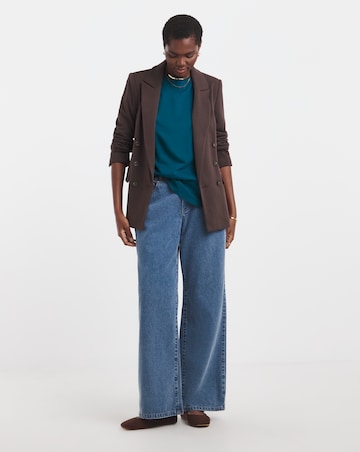 Longline Curved Hem 3/4 Sleeve Top