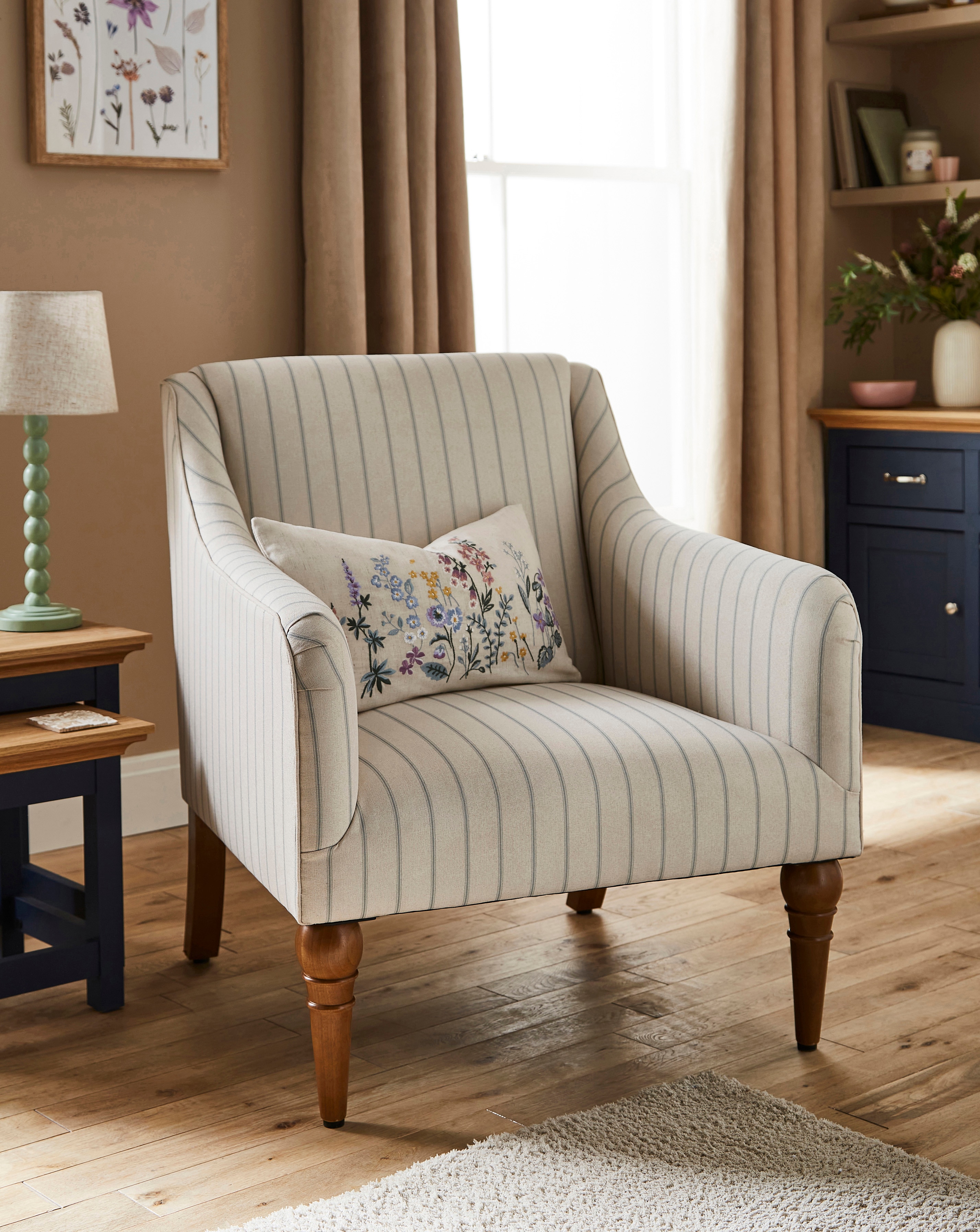 Julipa Everly Stripe Accent Chair | JD Williams
