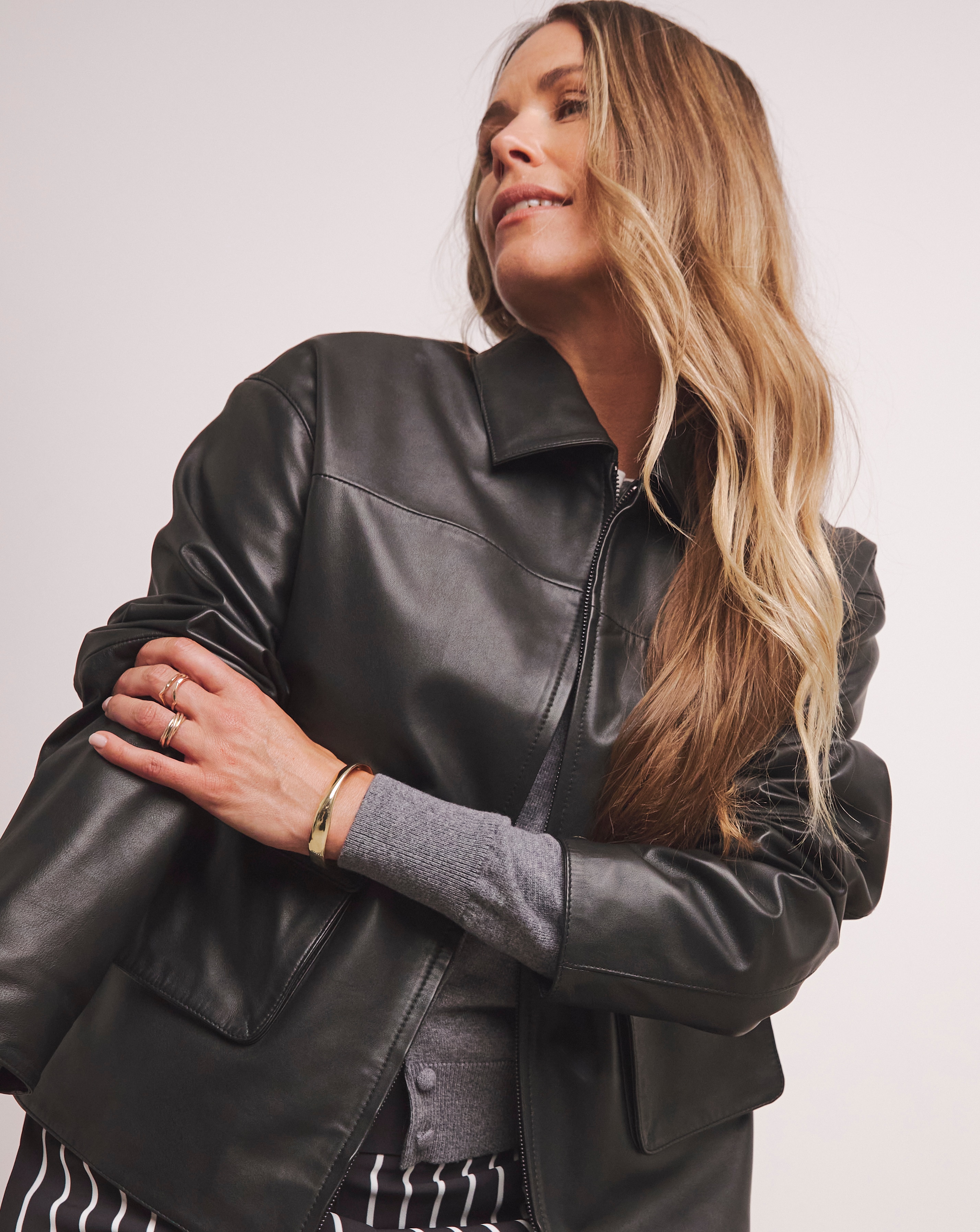 Anthology Leather Trucker Jacket | JD Williams
