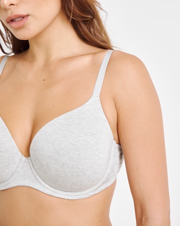 Pretty Secrets (3 Pack) Cotton T-Shirt Wired Bras (B-F) Grey/White/Navy