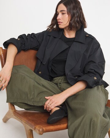 Simply Be Extreme Wide Leg Trim Detail Trousers