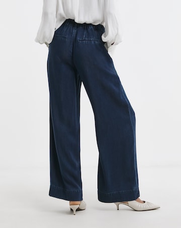 Indigo Wide Leg Jeans with Tencel TM Lyocell