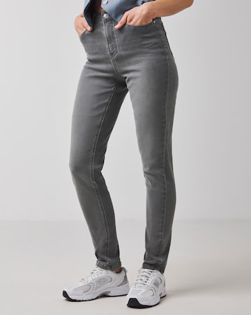 Grey High Waist Super Soft Slim Leg Jean