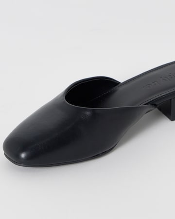 Lisa Low Block Heel Mules - Wide Fit (E)