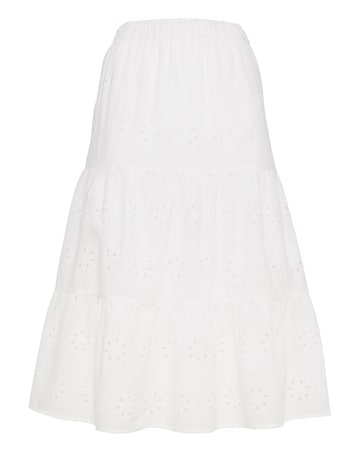 White Tiered Broderie Skirt