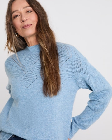 Blue Yoke Stitch Jumper