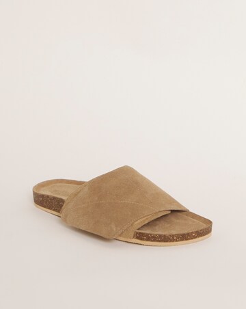 Suede Touch and Close Footbed Sandal Wide Fit