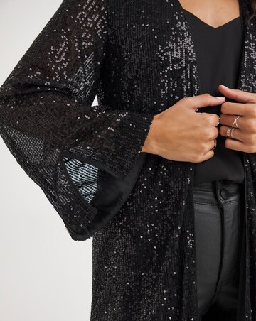 Black Sequin Cardigan