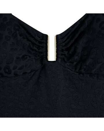 Chelsea Peers U Detail Jacquard Leopard Swimsuit Black