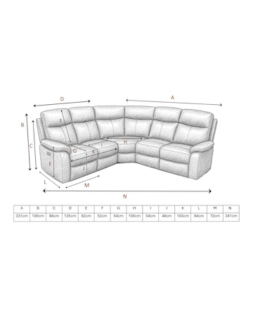 Aspire Kingsmere Leather Power Recliner Corner Sofa