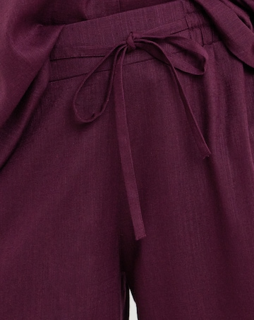 Linen Mix Wide Leg Trousers