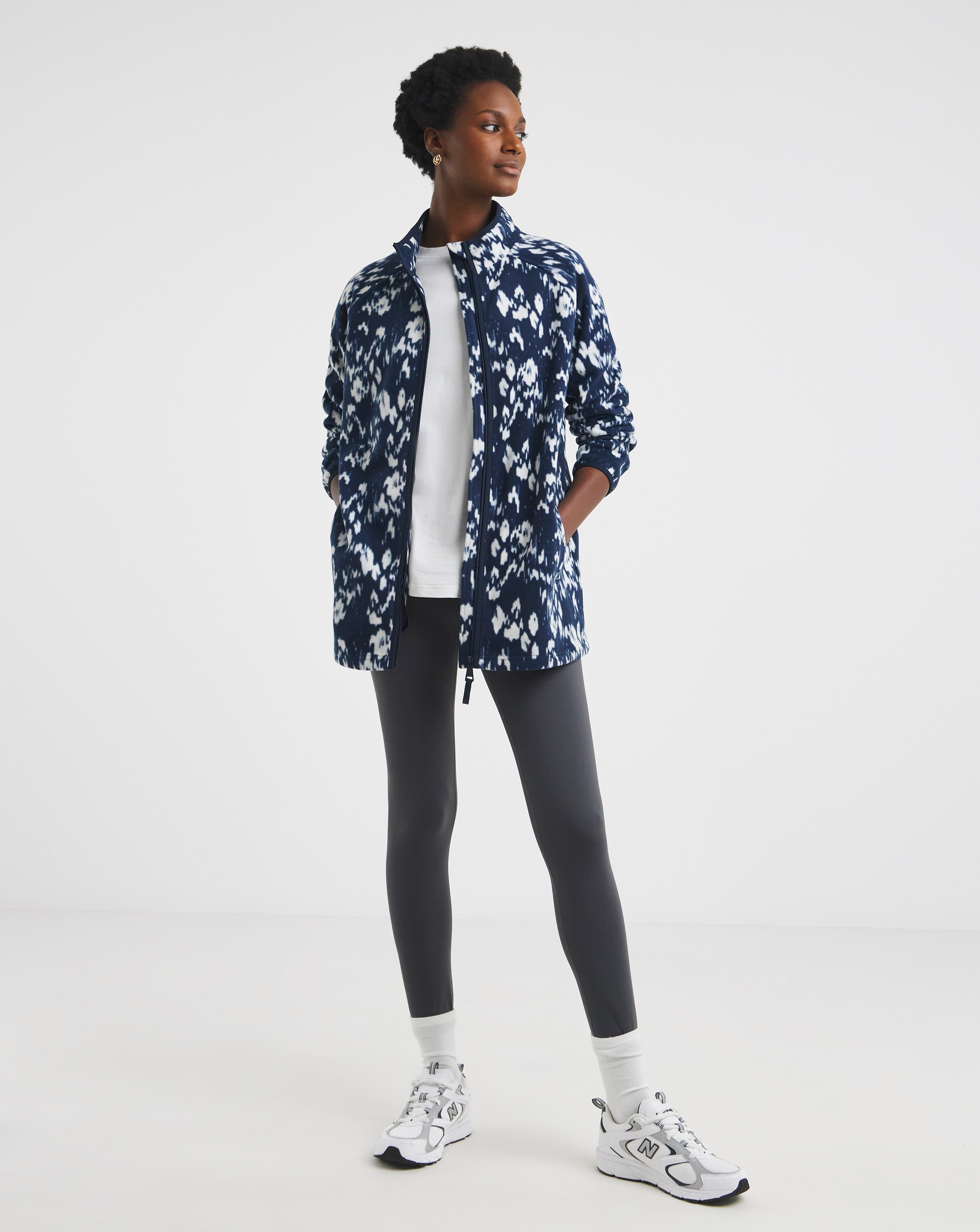 Fleece Longline Zip Through Jacket | JD Williams
