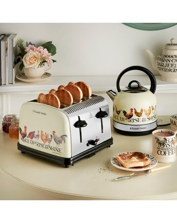 Emma Bridgewater 25780 Rise and Shine Stainless Steel 4 Slice Toaster
