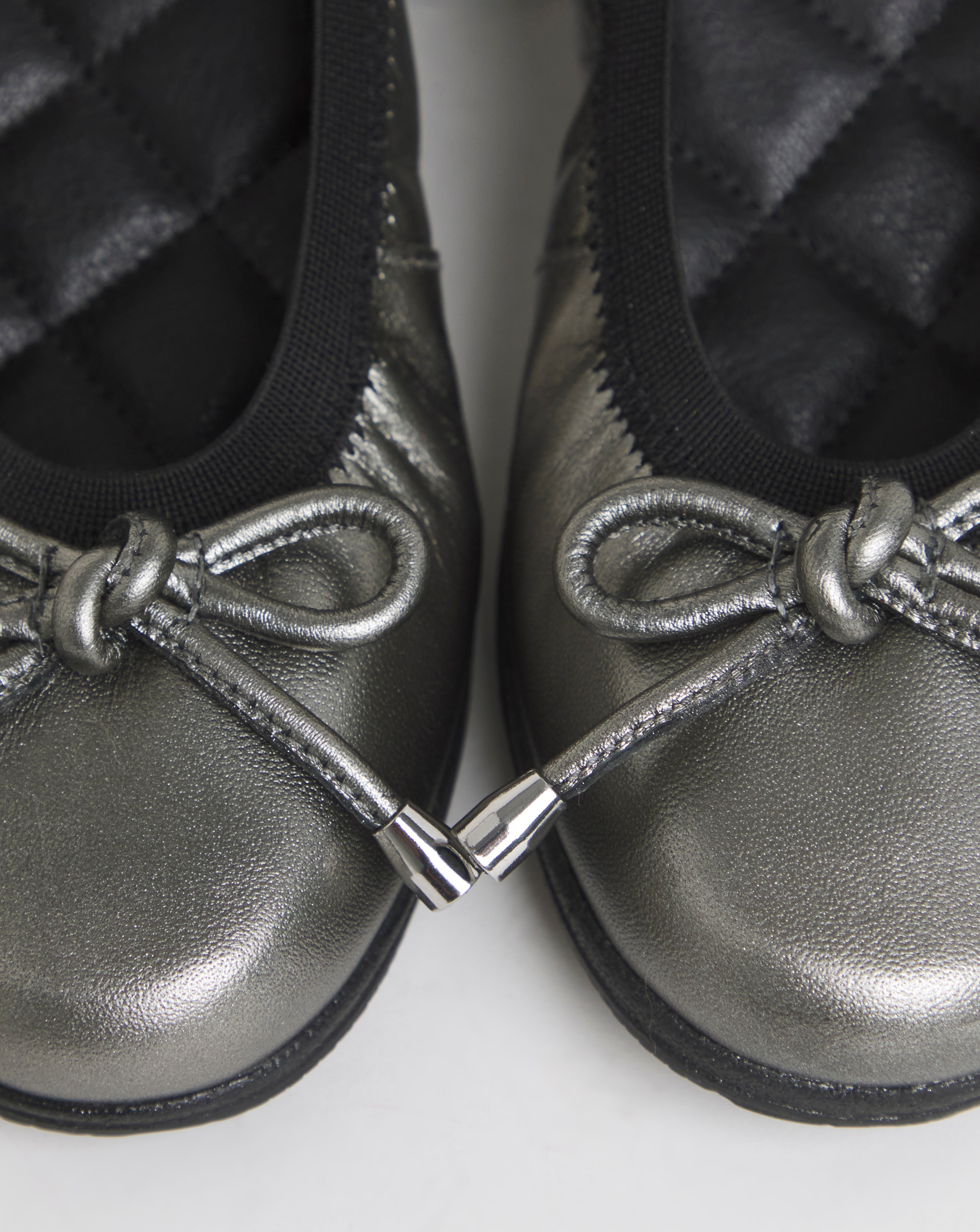 Heavenly Soles Zuri Elasticated Topline Ballerinas With Bow - Wide