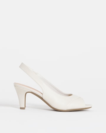 Swan Peep Toe Heeled Slingbacks - Extra Wide Fit (EEE)
