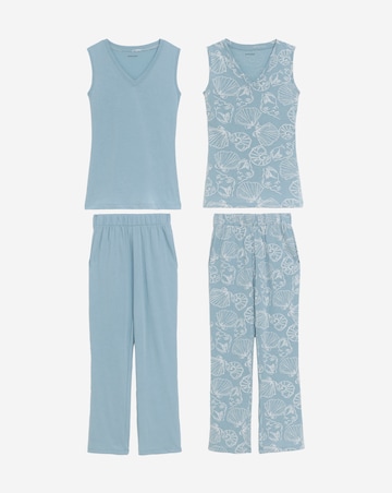 JD Williams (2 Pack) Value Pyjama Sets Shell Print
