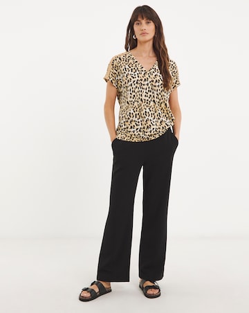 Leopard Longline Trim Top