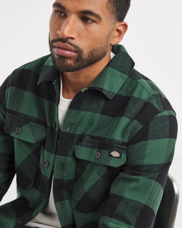 Dickies Fleece Lined Sacramento Flannel Shirt - Pine