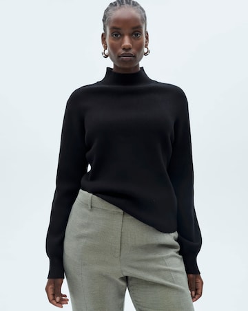 Mango High Neck Ribbed Sweater