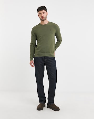 Tommy Hilfiger Structured Crew Neck Jumper Olive
