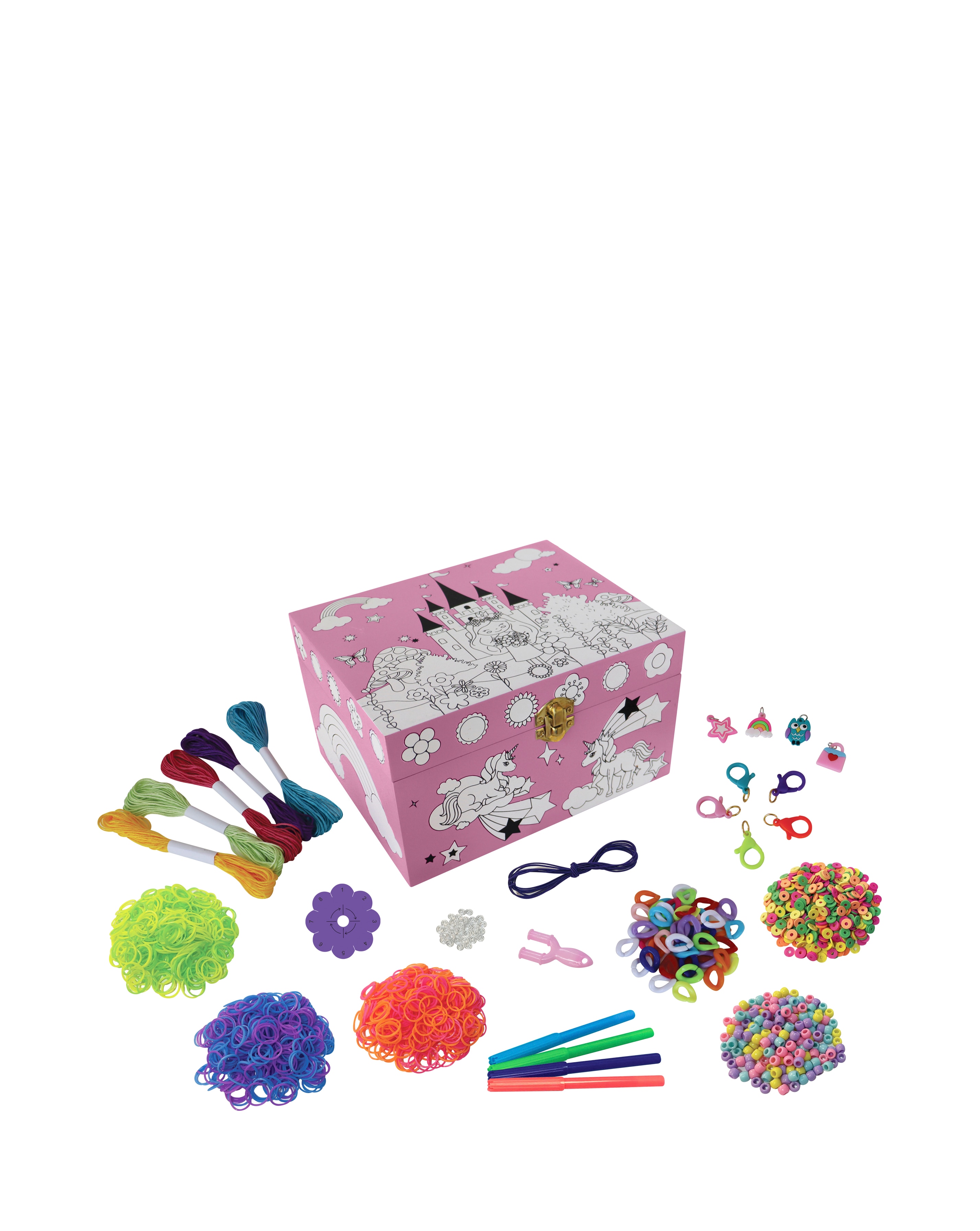 Diamonds&PearlsBox Set1000個限定！ Magical Musical Colour Your Own Jewellery Box Set | JD Williams