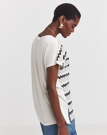 Ivory Crochet Front T-Shirt